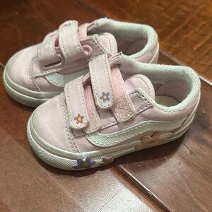 Vans Pink Kids Sneakers with Floral Details